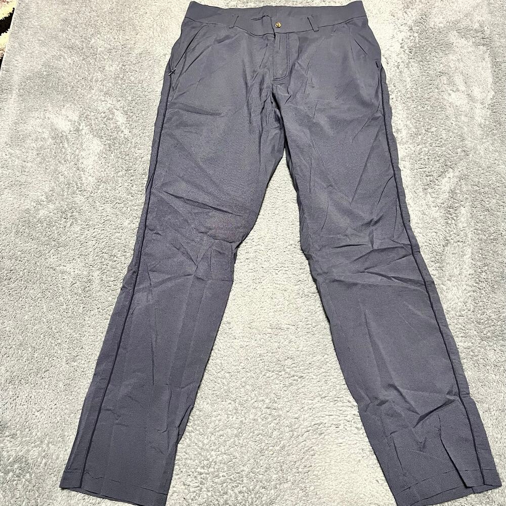 Nevermindall Pants Mens Large Golf Nylon Blend Blue Performance Check Plaid